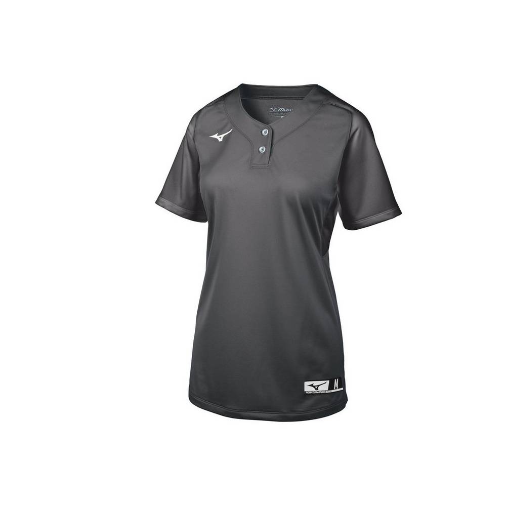 Maglia Mizuno Softball Aerolite 2-Button Donna - Grigie - 15368-JFDQ